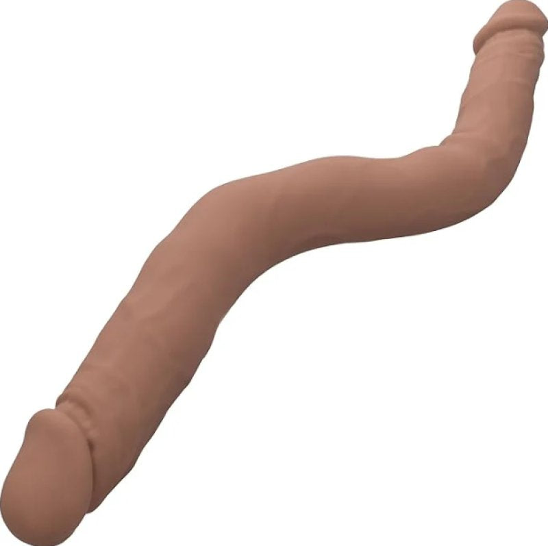 Silicone Studs Bend and Hold Dual Dong (Brown) – 12 Inch Silicone Double-Ended Dildo