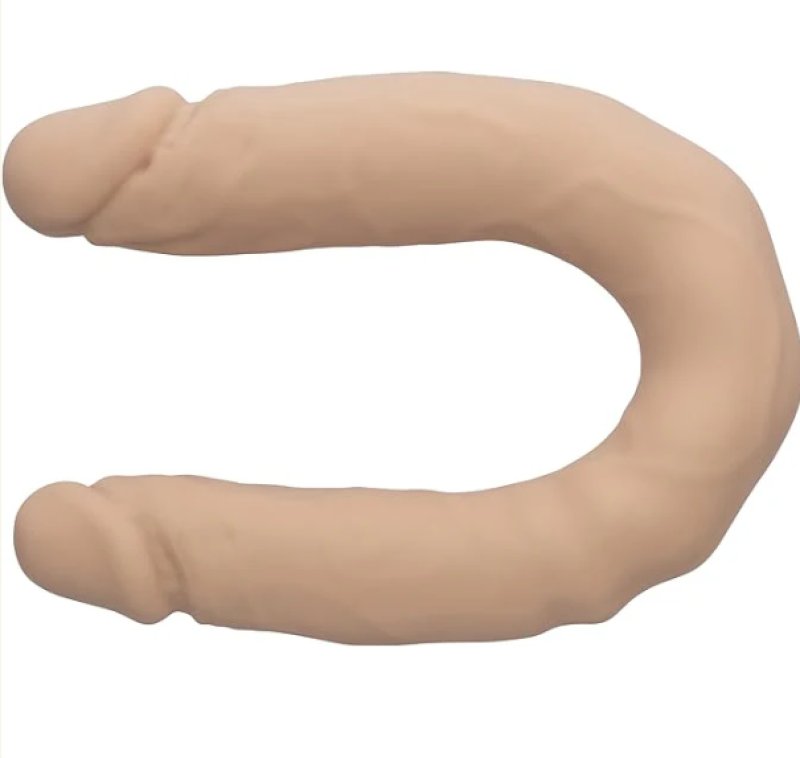 Silicone Studs Bend and Hold Dual Dong (Ivory) – 16 Inch Silicone Dong