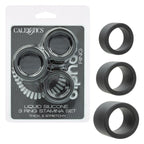 Alpha Stamina Set Black 3 Pack Liquid Silicone Ring > Cock Ring > Sets
