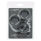 Alpha Stamina Set Black 3 Pack Liquid Silicone Ring > Cock Ring > Sets