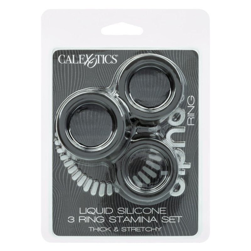 Alpha Stamina Set Black 3 Pack Liquid Silicone Ring > Cock Ring > Sets