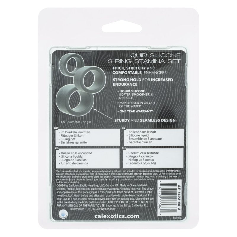 Alpha Stamina Set Black 3 Pack Liquid Silicone Ring > Cock Ring > Sets
