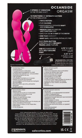 California Dreaming Oceanside Orgasm Massager with Clitoral Suction and Vibrating Functions VIBRATORS-RABBIT-MULTI