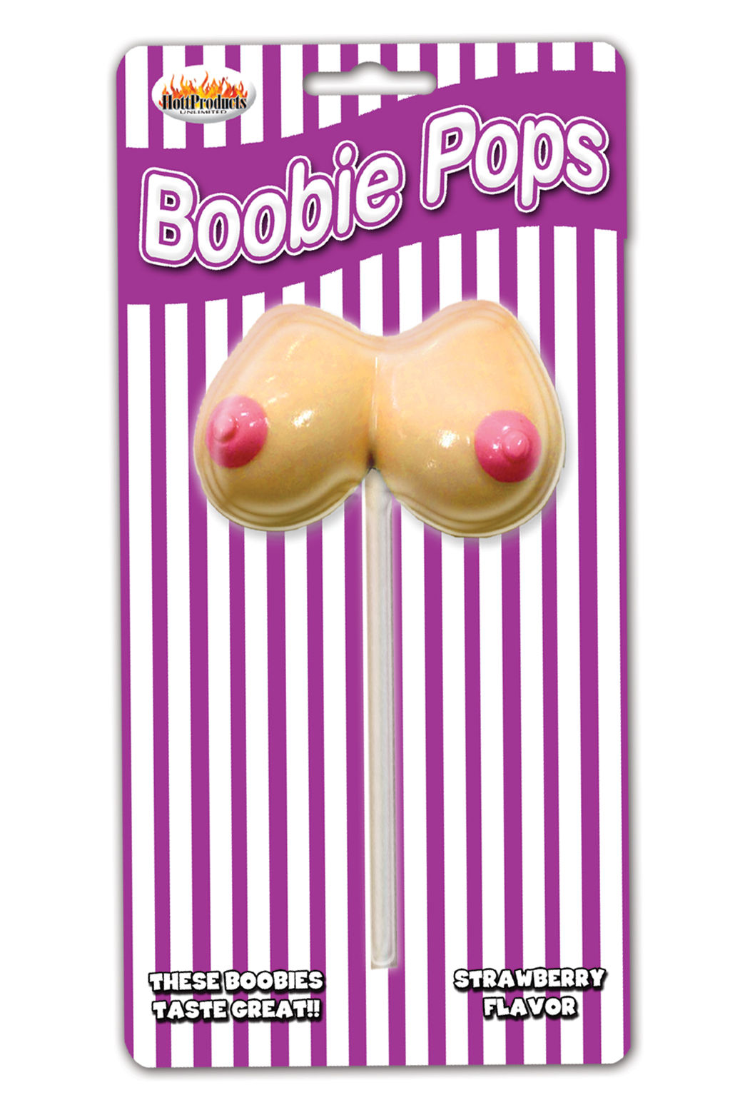 Boobie Pops Strawberry Flavored Candy Lollipops for Adults Gag Gifts & Novelties