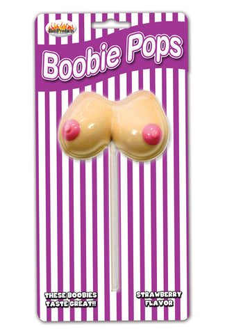 Boobie Pops Strawberry Flavored Candy Lollipops for Adults Gag Gifts & Novelties