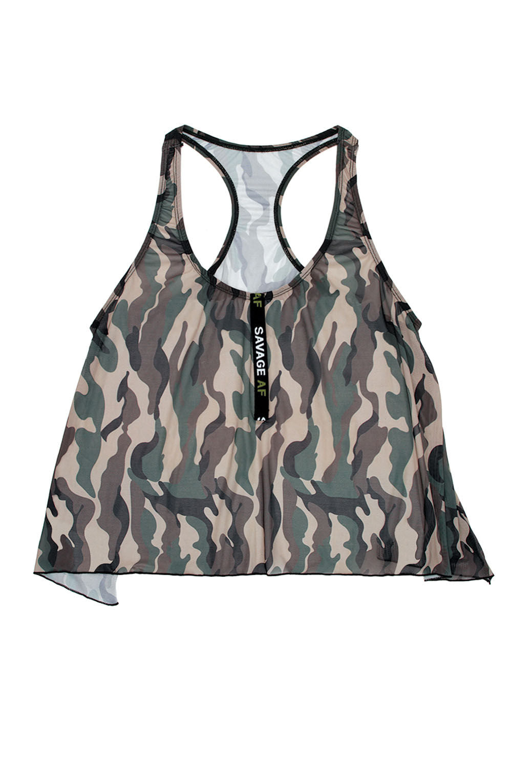 Savage Af Forest Camo Swing Top Lingerie for Workout