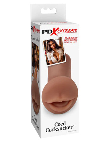 Pipedream Extreme Toyz Coed Cocksucker Brown Mouth Stroker Strokers - Manual