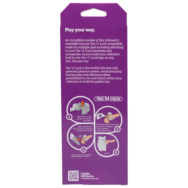 Doc Johnson Vac-U-Lock 7 Inch Thin Natural Dong – Silicone Dong Secondary image