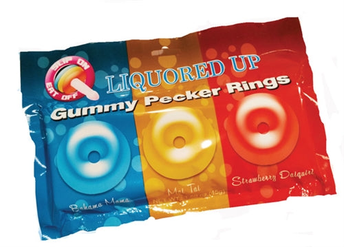Liquored Up Gummy Edible Pecker Rings with Three Flavors Multi > Novelties > Candy & Edible Items