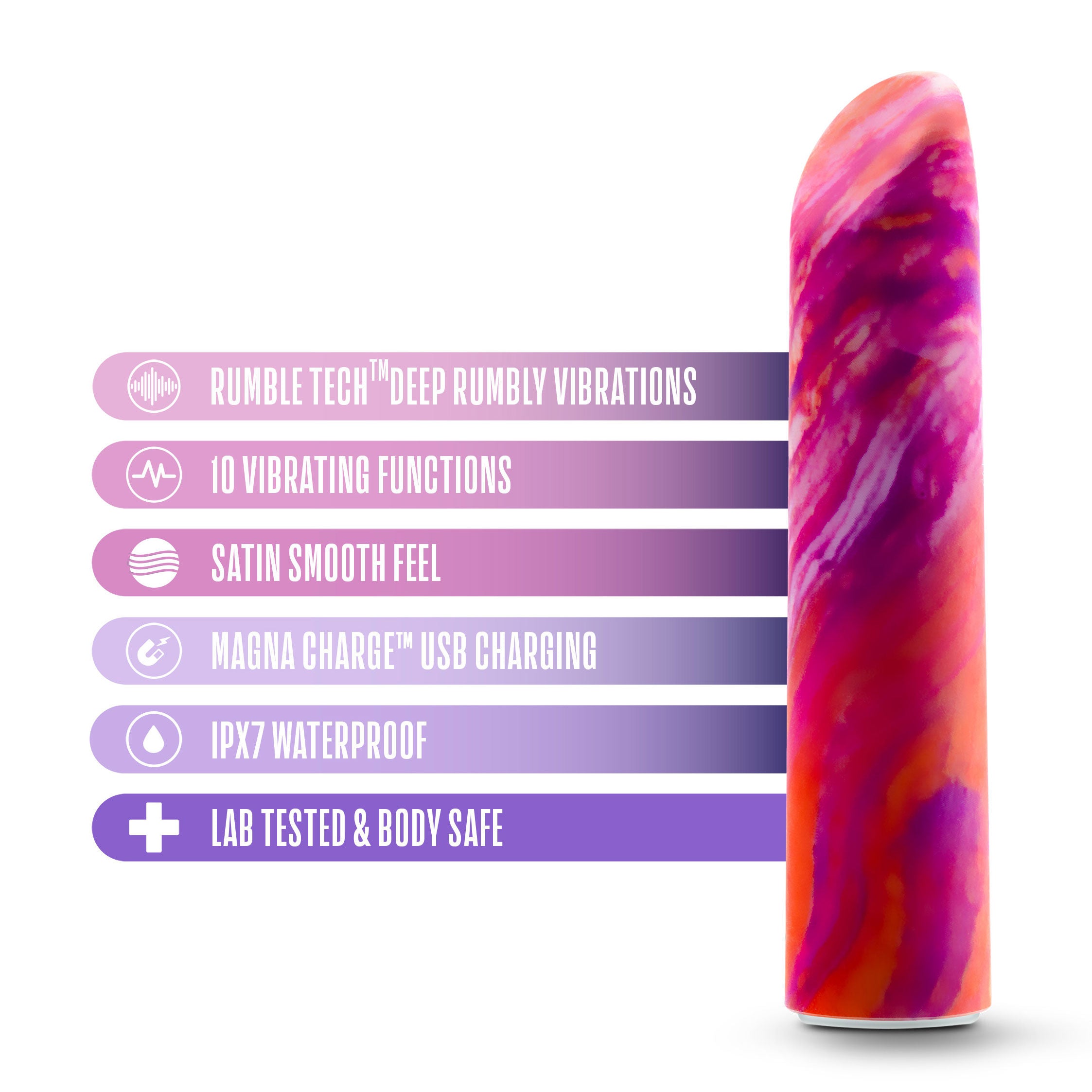 Limited Addiction Fiery Power Vibe Coral Mini Vibrator with Rumble Tech BULLETS