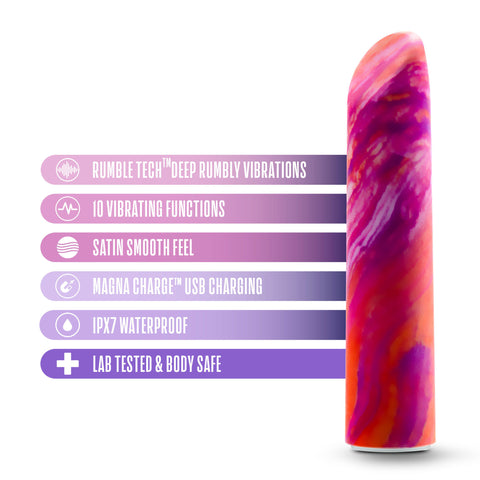 Limited Addiction Fiery Power Vibe Coral Mini Vibrator with Rumble Tech BULLETS