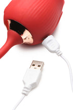 Bloomgasm Romping Rose Thrusting and Suction Vibrator Red > Sex Toys For Ladies > Rose Stimulators