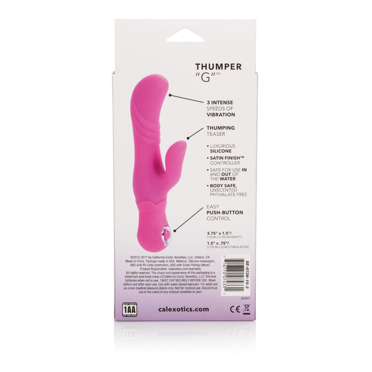 Posh Silicone Thumper 3.75 Inch Dual Massager Rechargeable Vibrator > Vibrators > Ladies > Rabbit
