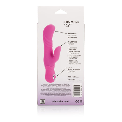 Posh Blue Silicone Thumper Dual Massager with 3 Speeds VIBRATORS-RABBIT