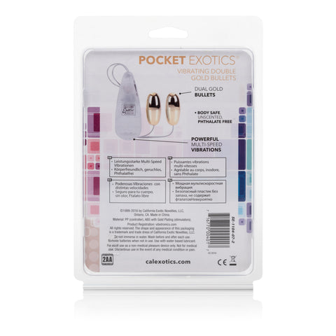 CalExotics Pocket Exotics Double Gold Bullet Vibrator Compact BULLETS
