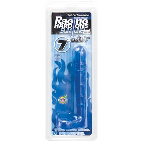 7 Inch Blue Slimline Anal Dildo with Balls for Easy Control Blue ANAL TOYS