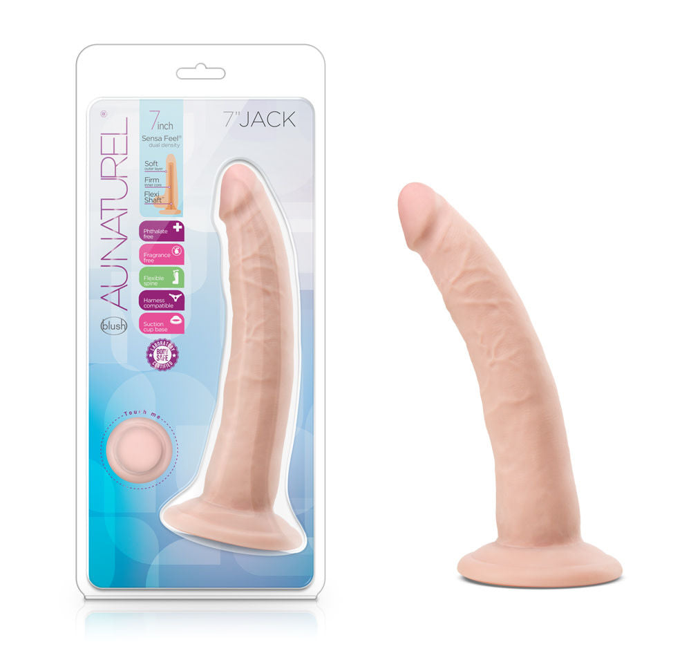 Au Naturel 7 Inch Vanilla Dildo with Flexible Realistic Design Dongs Realistic