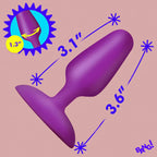 Flexible Vibrating Silicone 3.1" Butt Plug (Pink / Purple) – Premium Flexible Neck Butt Plug > Anal Range > Butt Plugs