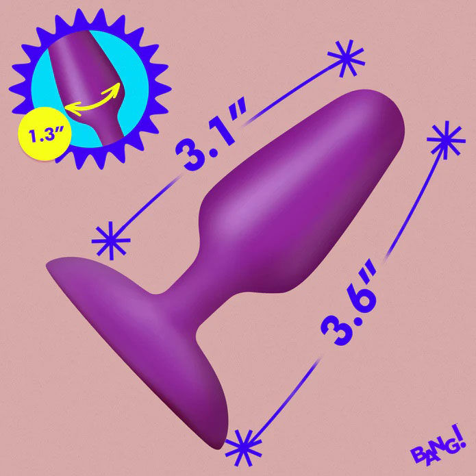 Flexible Vibrating Silicone 3.1" Butt Plug (Pink / Purple) – Premium Flexible Neck Butt Plug > Anal Range > Butt Plugs
