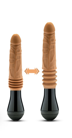 Dr. Arthur Realistic Silicone Vibrating Thrusting Dildo Tan DONGS Thrusting
