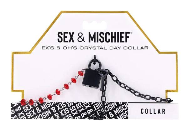 Sm Exs And Ohs Crystal Day Collar Black Collar Jewellery > Bondage Gear > Collars