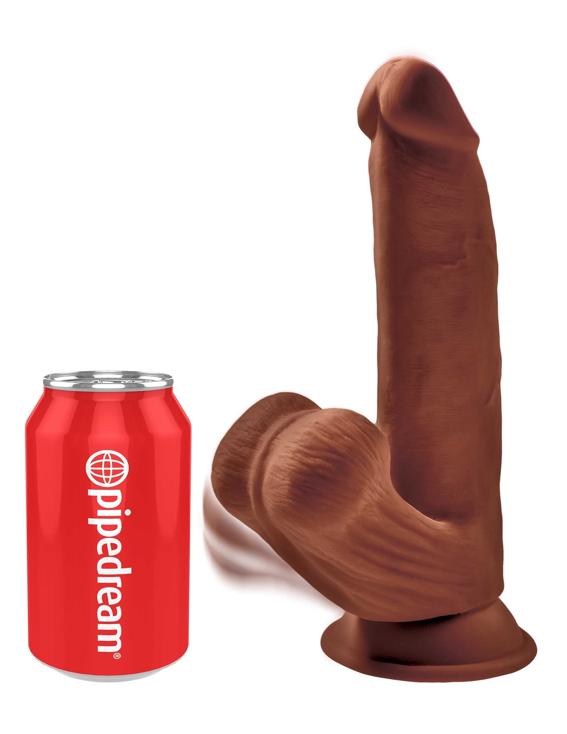 8 Inch Triple Density Cock With Swinging Balls - Brown Dildos & Dongs