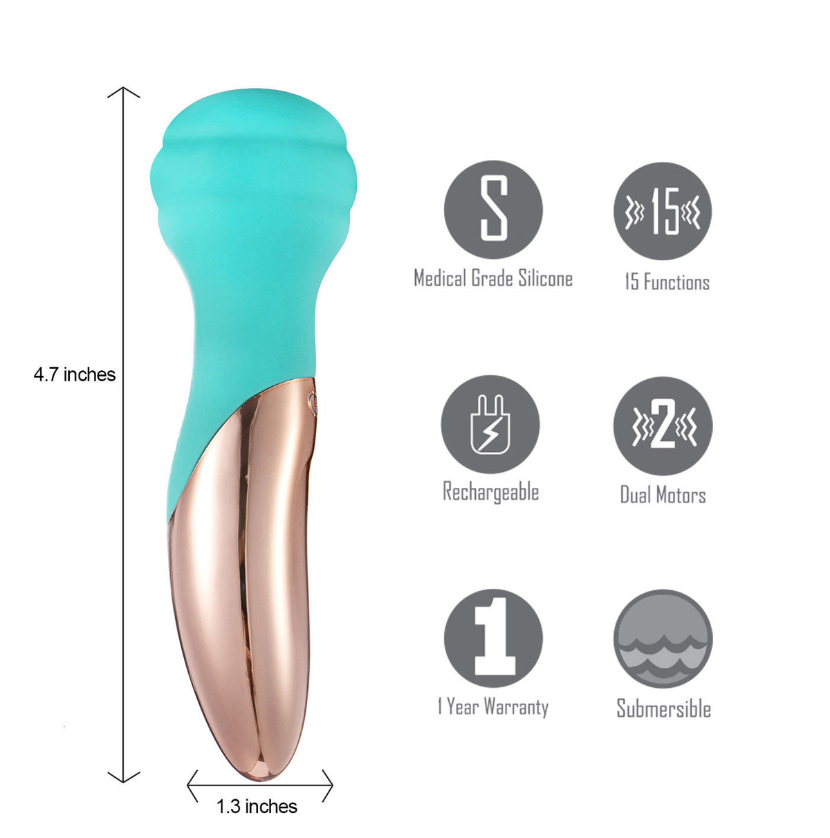 Kali Rechargeable Wireless Dual Motor Mini Wand Massager Default Title Electric Massager