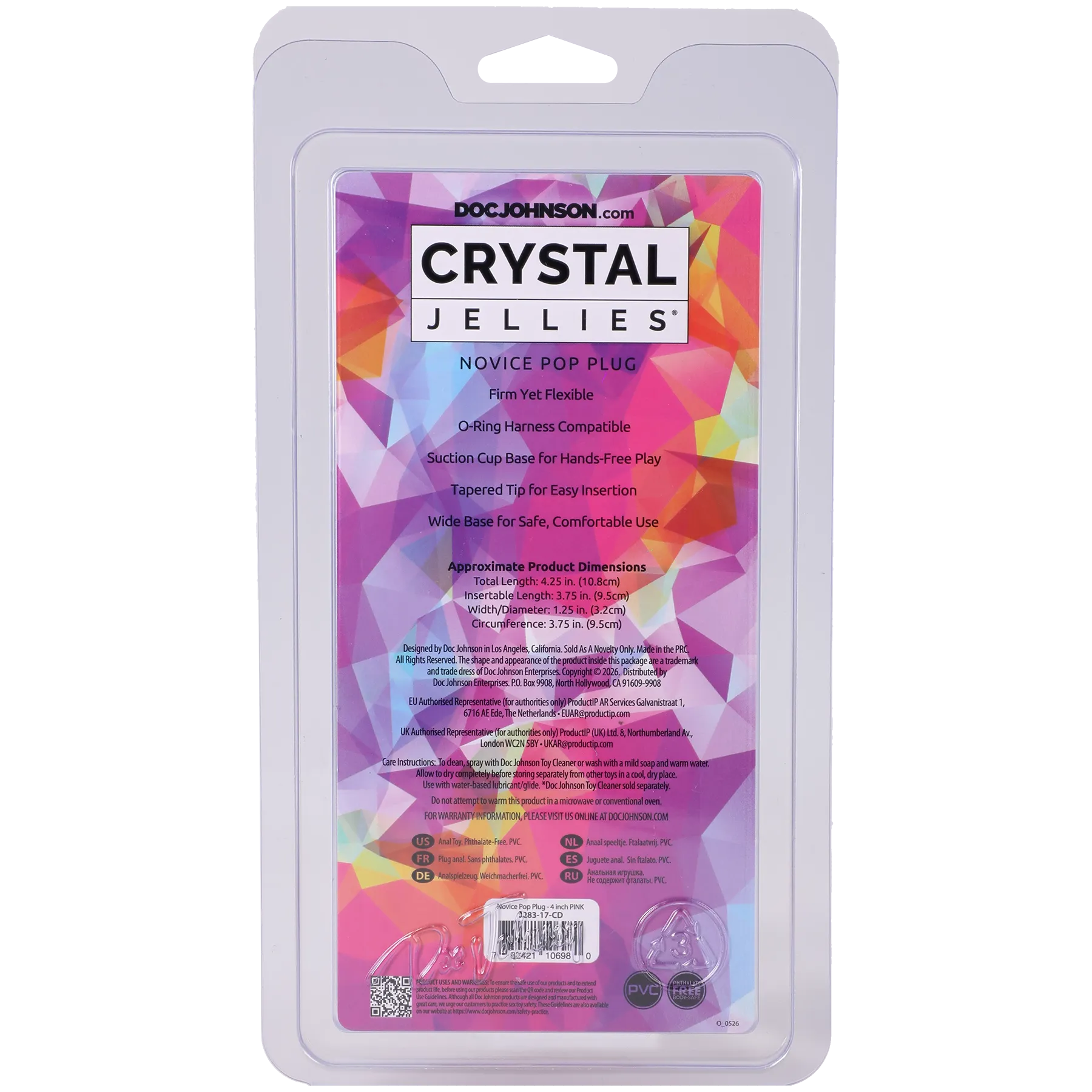 Crystal Jellies Novice Pop Plug 4 Inch > Anal Range > Butt Plugs