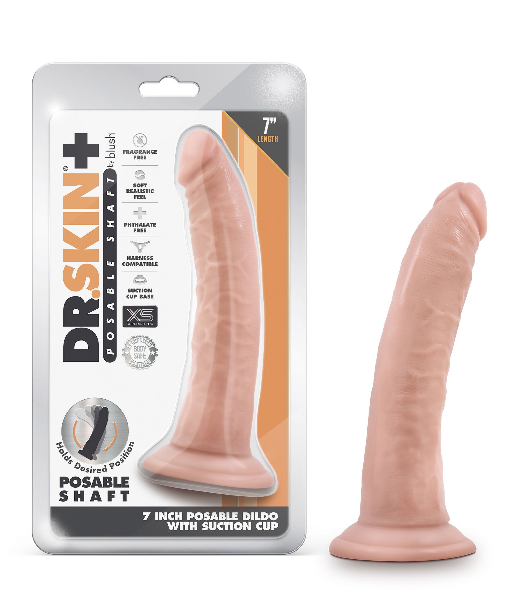 Dr Skin Plus (Vanilla) – Posable Realistic Dildo 7 Inch > Realistic Dildos and Vibes > Penis Dildo