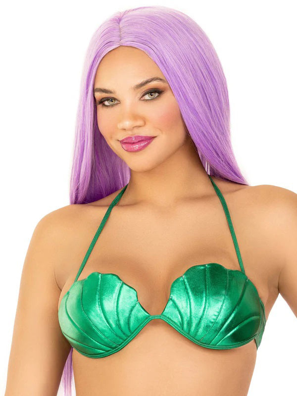 Mermaid Shell Bra Top Large Green Erotic Costume Lingerie Green Large > Clothes > Costumes > Womens