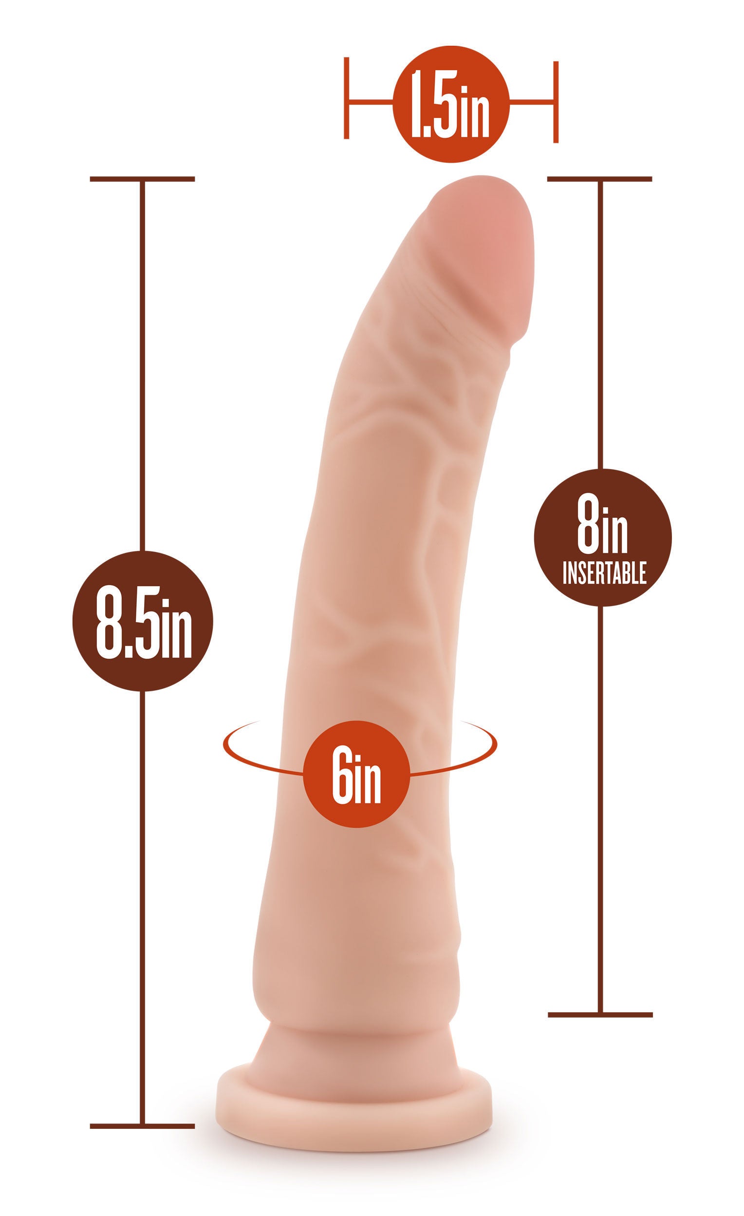 Dr. Skin Dr. Noah (Vanilla) – 8 Inch Silicone Dong With Suction Cup Dongs Realistic