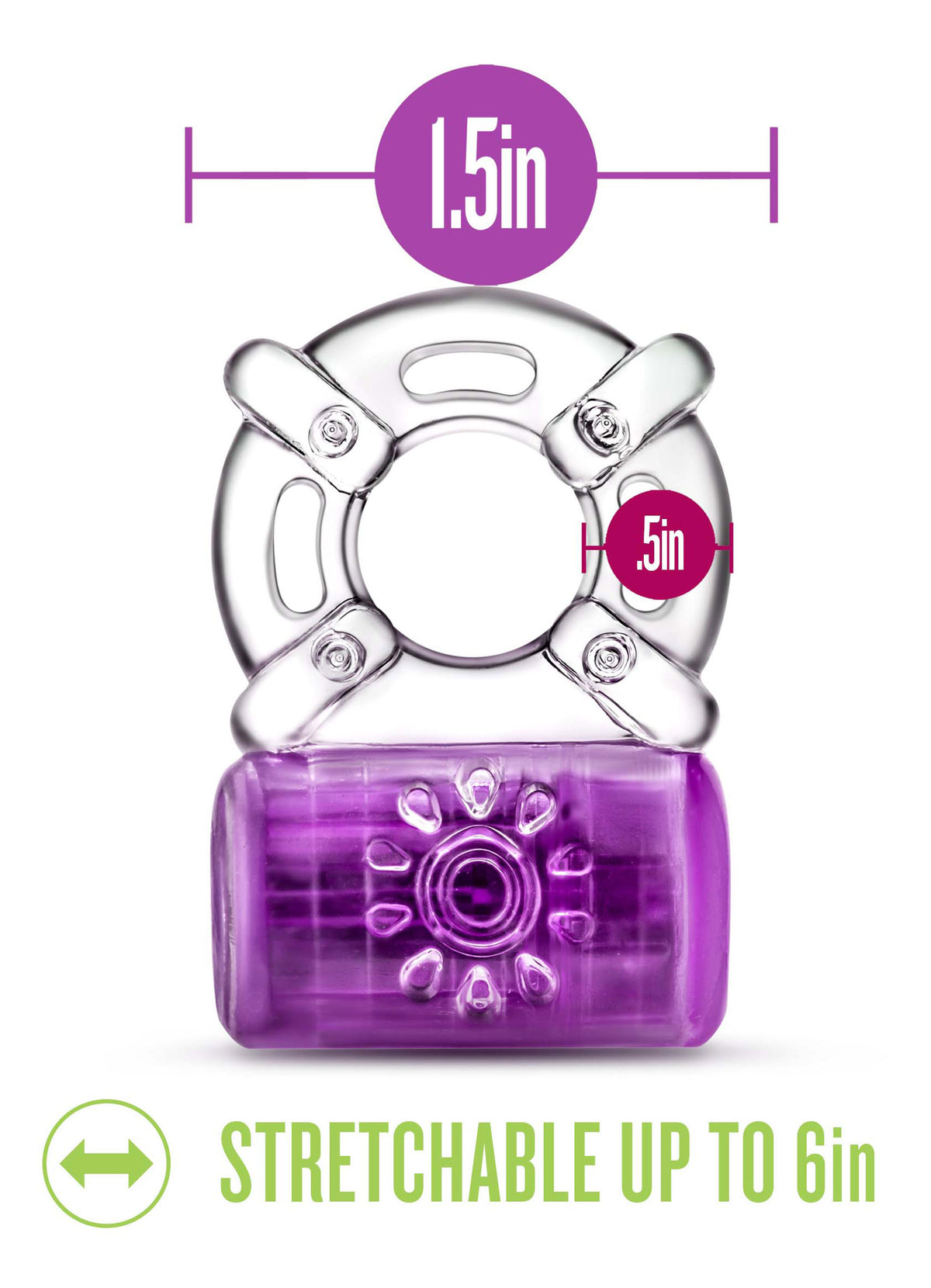 Play With Me Pleaser Cock Ring in Purple > Cock Ring > Vibrating
