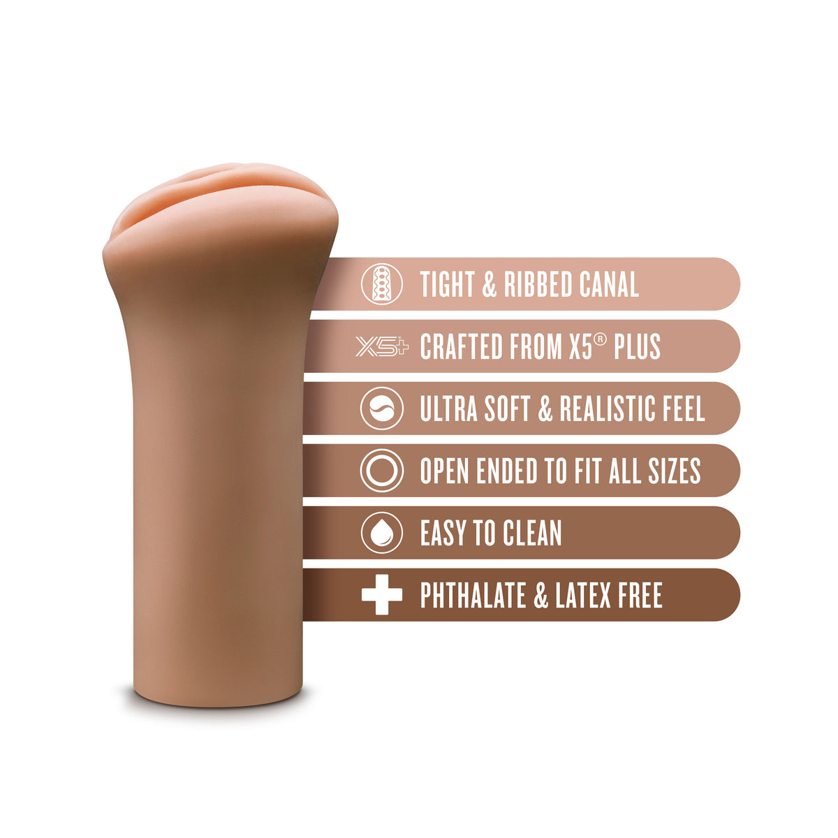 Enlust Molly Tan Male Stroker Soft X5 Plus Material Sleeve > Sex Toys For Men > Masturbators > Manual