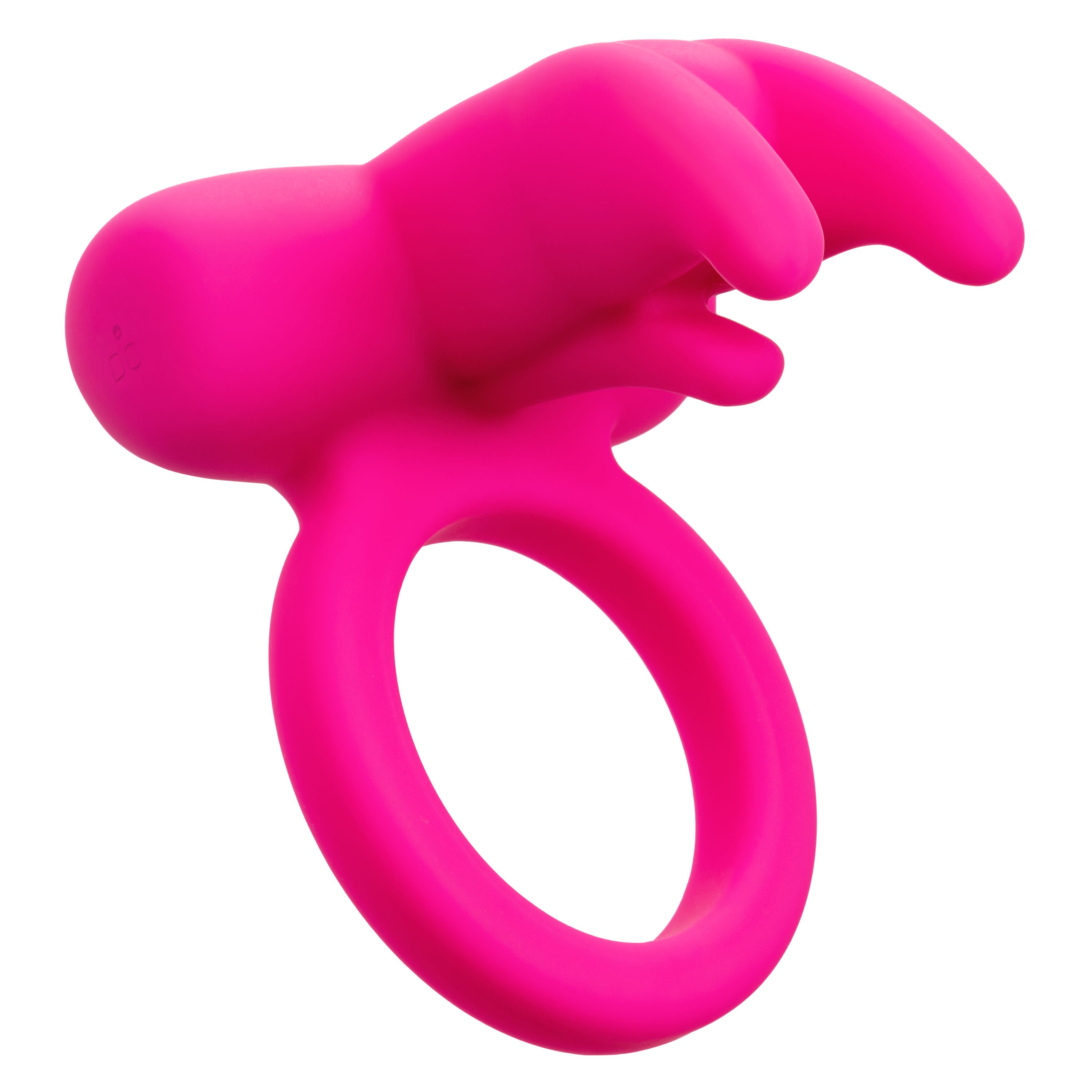 Silicone Rechargeable Triple Clit Flicker Vibrating Ring Pink Cock Rings Vibrating