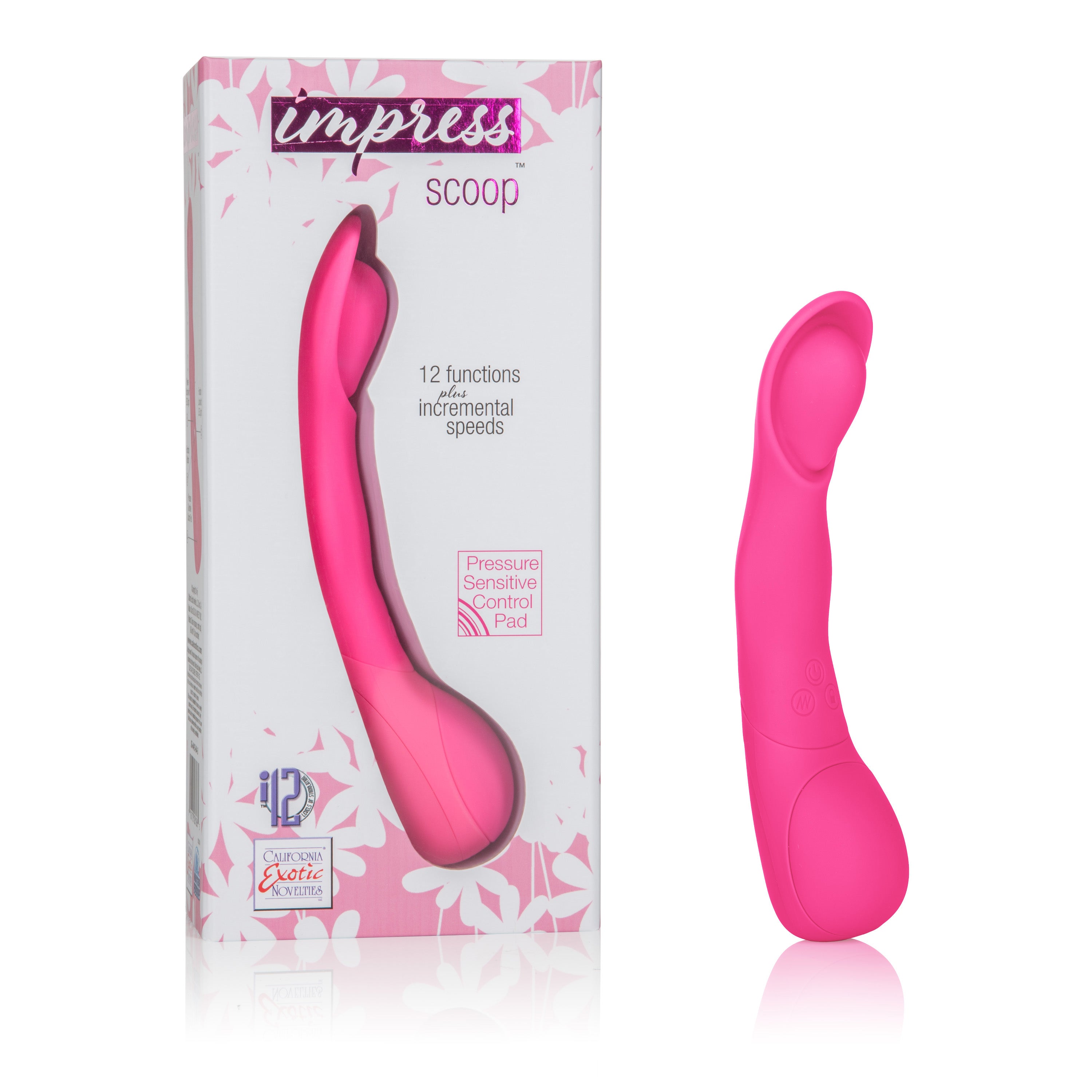 Impress Scoop Blue Silicone Wand Massager with 12 Functions Vibrators
