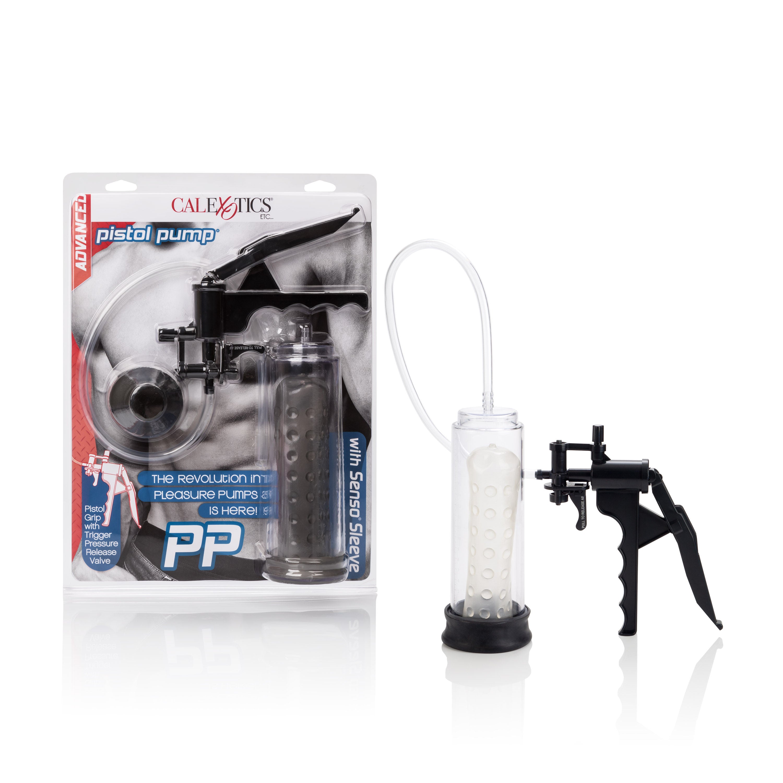 Pistol Pump Penis Enlargement Vacuum Pump for Men by CalExotics Black PUMPS