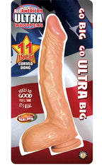All American 11 Inch Curved Realistic Dildo With Suction Base > Dildos > Large Dildos