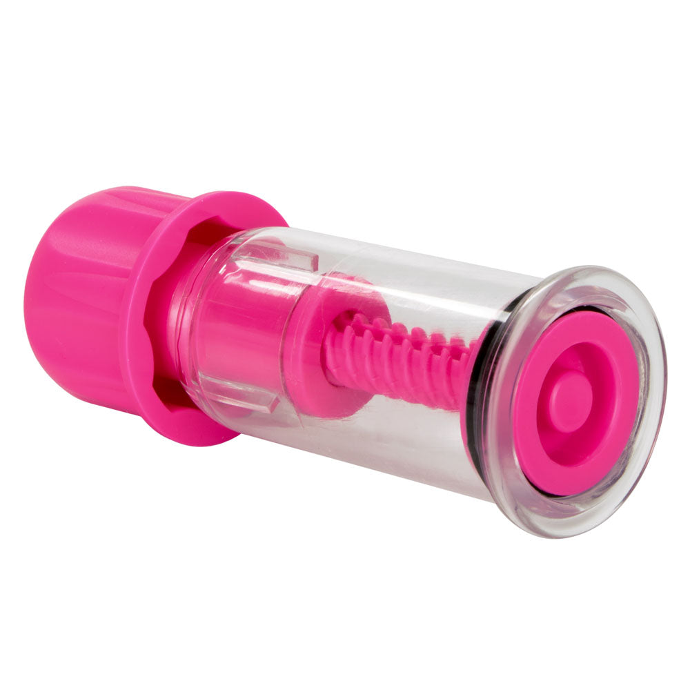 Nipple Play Vacuum Twist Suckers Pink 4 Inch Transparent Cylinder with Silicone Seal Nipple Suckers
