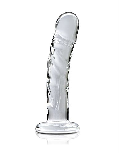 Icicles Clear Glass Massager with Curved G-Spot and P-Spot Stimulator Clear DONGS Glass