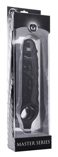 Mamba Black Penis Extender Sleeve with Sensation Nodes Ring SLEEVES