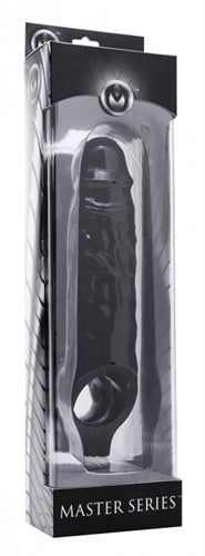 Mamba Black Penis Extender Sleeve with Sensation Nodes Ring > Sex Toys For Men > Penis Sleeves