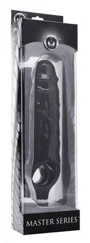 Mamba Black Penis Extender Sleeve with Sensation Nodes Ring SLEEVES