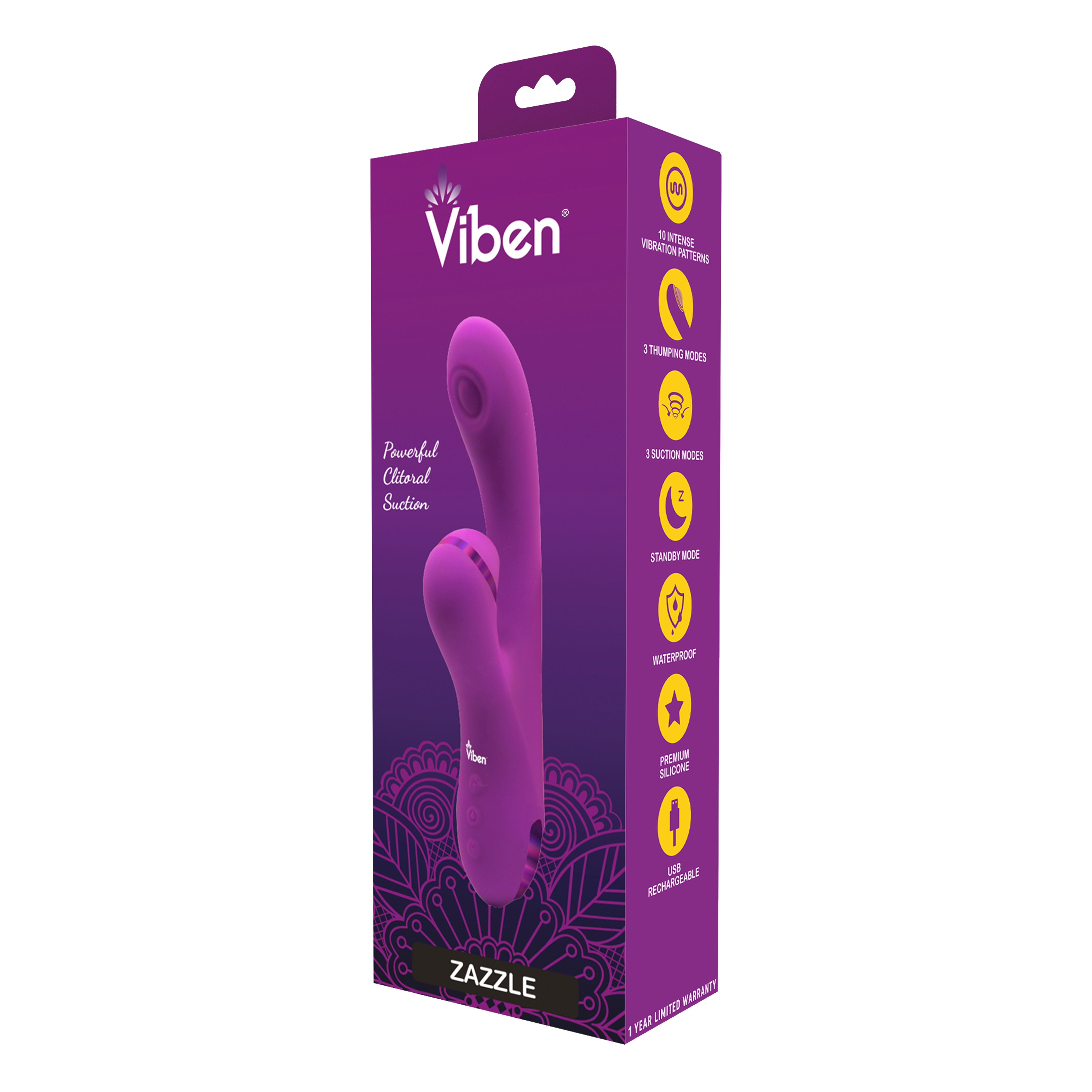 Viben Dazzle Thumping Rabbit in Berry VIBRATORS-RABBIT