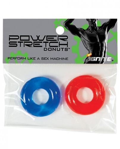 Power Stretch Donuts 2 Pack Orange and Green Soft Cock Rings COCK RING Set