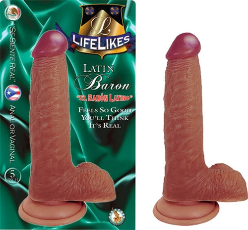 Lifelike Royal Baron 5 Inch Realistic Suction Cup Dildo Brown > Dildos > Slim Dildos