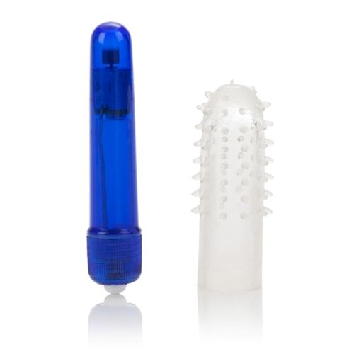 Waterproof Travel Blaster Massager with Removable Sleeve Blue STIMULATORS
