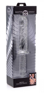 Brutus Clear Glass Dildo with Textured Handle > Glass > Dildos
