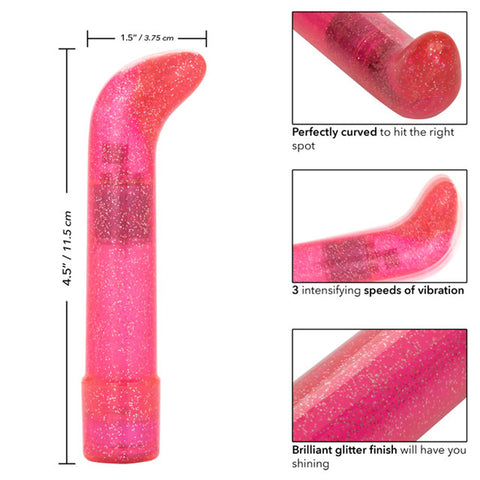 Sparkle Mini G-Vibe Pink Mini G Massager With 3 Speeds Waterproof 4.5 Inch Vibrators