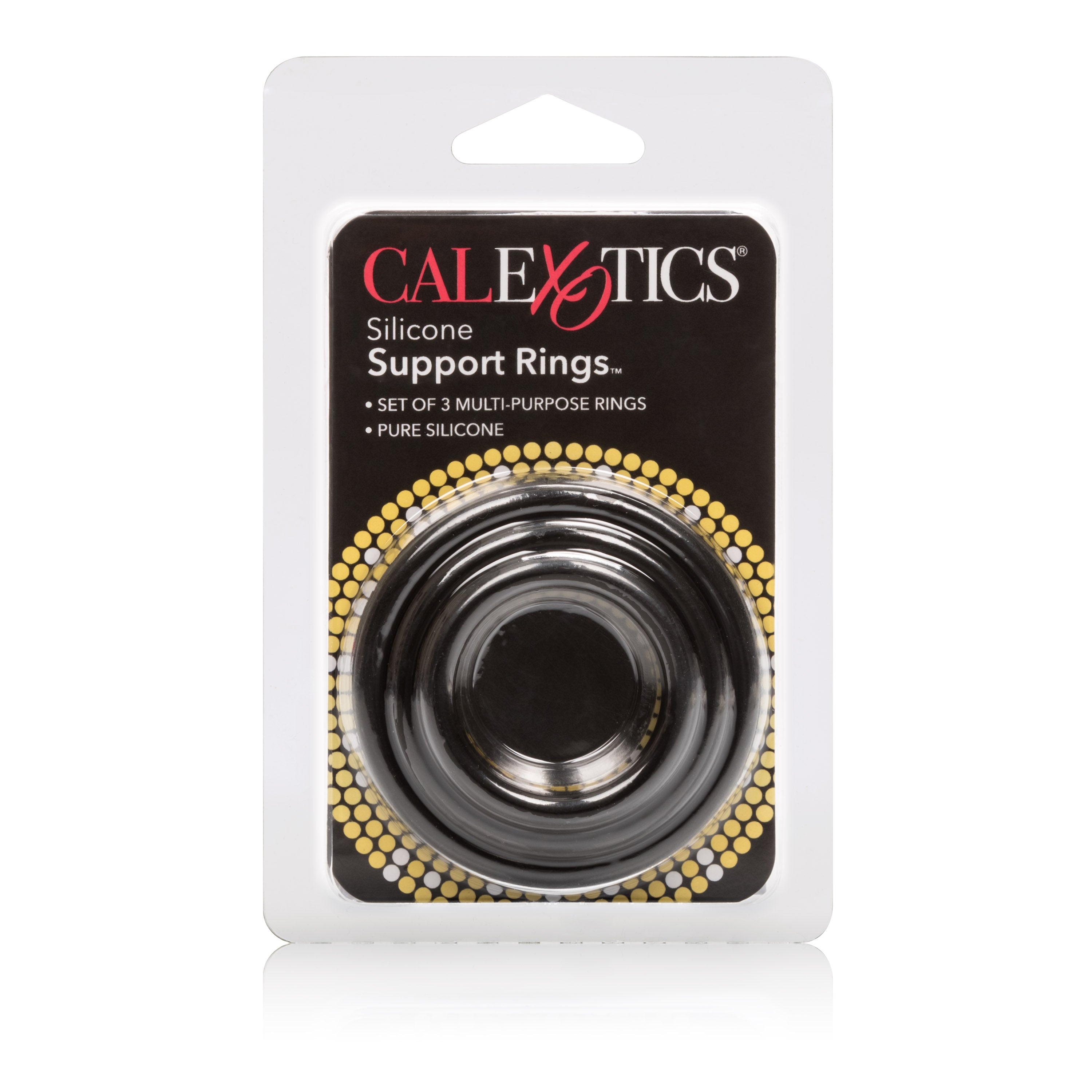 CalExotics Silicone Support Rings Set – Stretchy Comfortable Black Cock Rings > Cock Ring > Sets