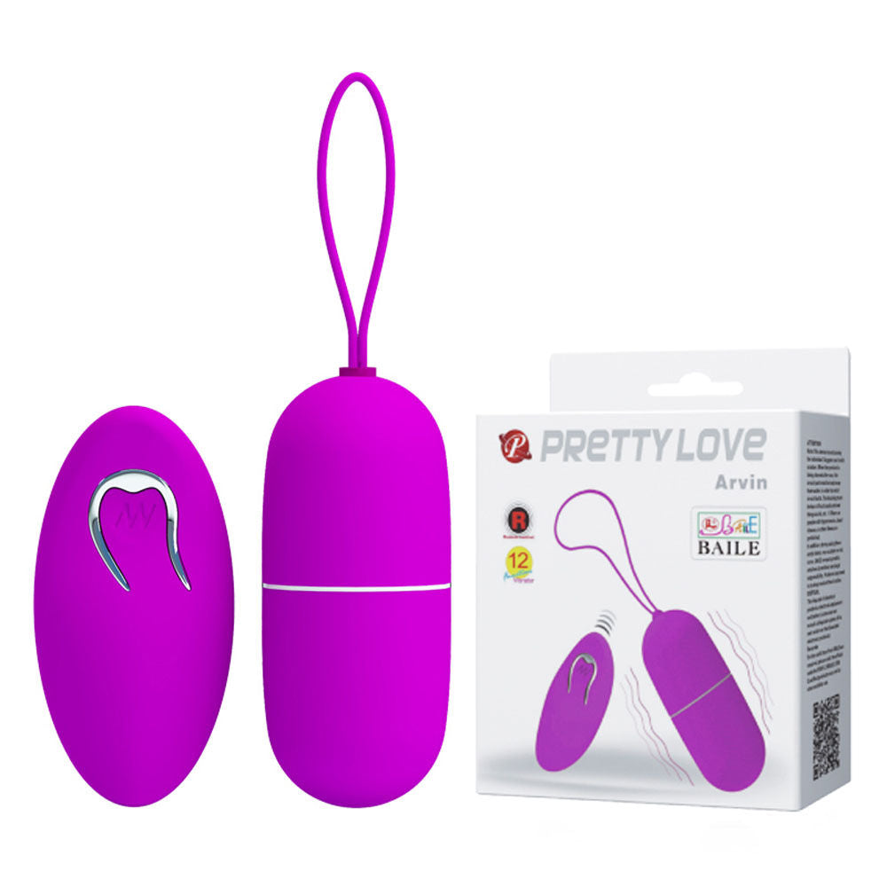 Pretty Love Wireless Remote Control Remote Vibrating Egg Toy Purple BULLETS